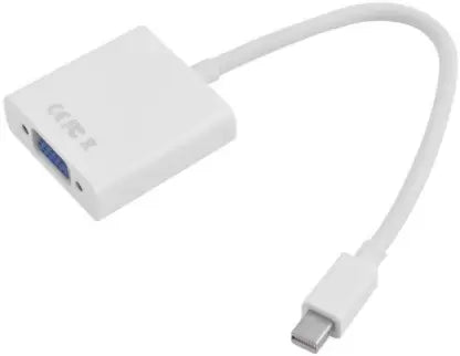 microware TV Out Cable Mini DP to VGA Adapter (White for Computer) 0.254 m HDMI Cable (Compatible with iPad, Home TV, White)-Power Adapters-dealsplant