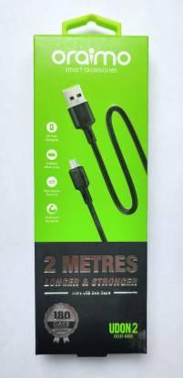 ORAIMO ocd -m56 2 meters data cable black 2 m Micro USB Cable (Compatible with Vivo y 15, Black, One Cable)-Charging Cable-dealsplant