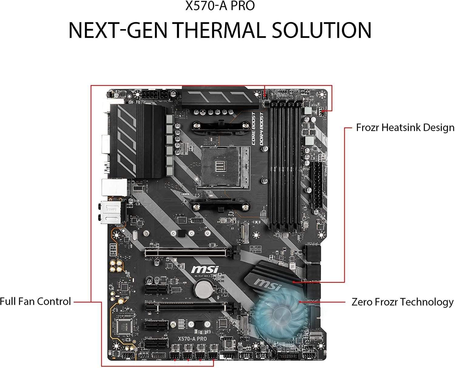 MSI Pro AMD X570 AM4 ATX DDR4-SDRAM Motherboard-Motherboard-dealsplant