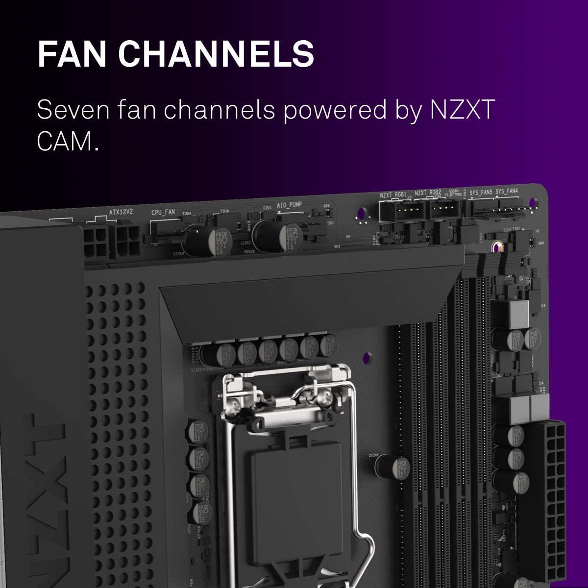 NZXT N7 Z490 - N7-Z49XT-B1 - Intel Z490 Chipset (Supports 10th Gen CPUs) - ATX Gaming Motherboard - Integrated I/O Shield - Intel Wireless-AX 200 - Bluetooth V5.1 - Black-Motherboard-dealsplant