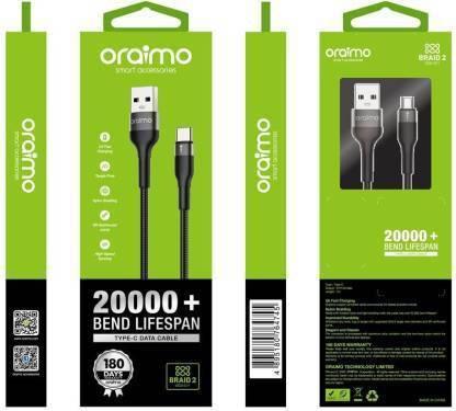 ORAIMO OCD-C71 1 m USB Type C Cable (Compatible with Mobiles, Tablets, Black, One Cable) 1 m USB Type C Cable (Compatible with Mobiles, Tablets, Black, One Cable)-Charging Cable-dealsplant