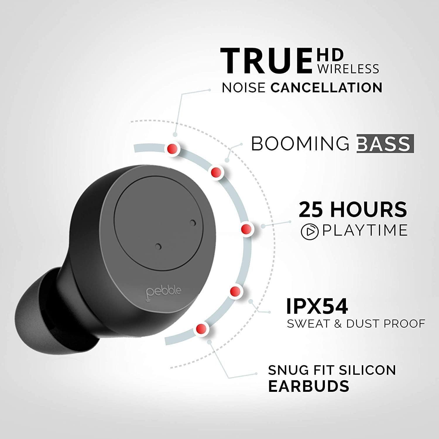 Pebble Twins Deep Bass True Wireless Earbuds - Main Image