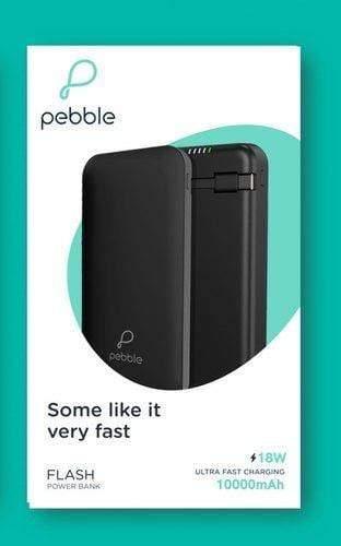 Pebble Flash Power Bank 10000 mah with QC/PD Fast Charging & inbuilt C to C cable-Power Bank-dealsplant