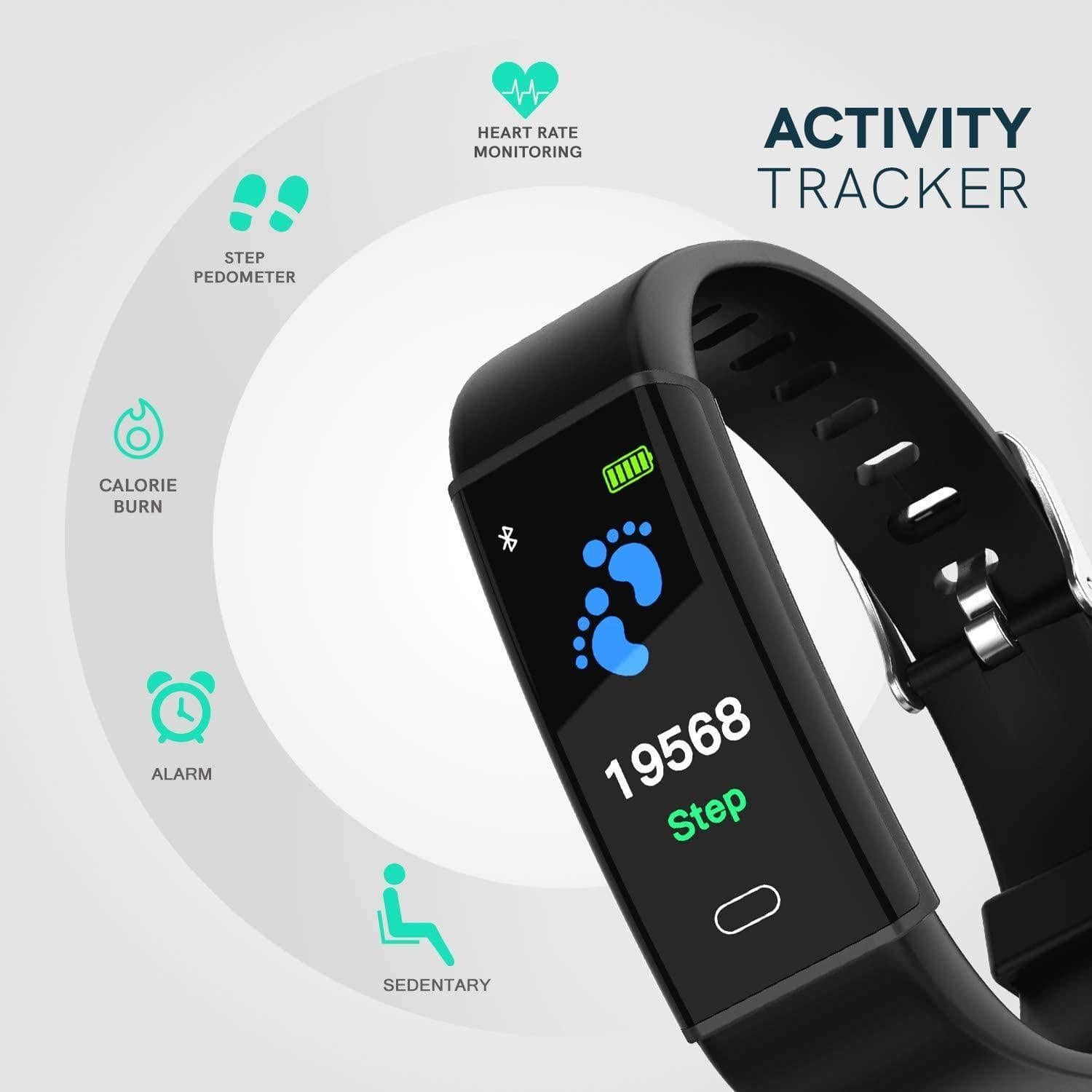 Pebble Kardio+ Fitness Tracker (Black) PFB-01-Smart Watch-dealsplant