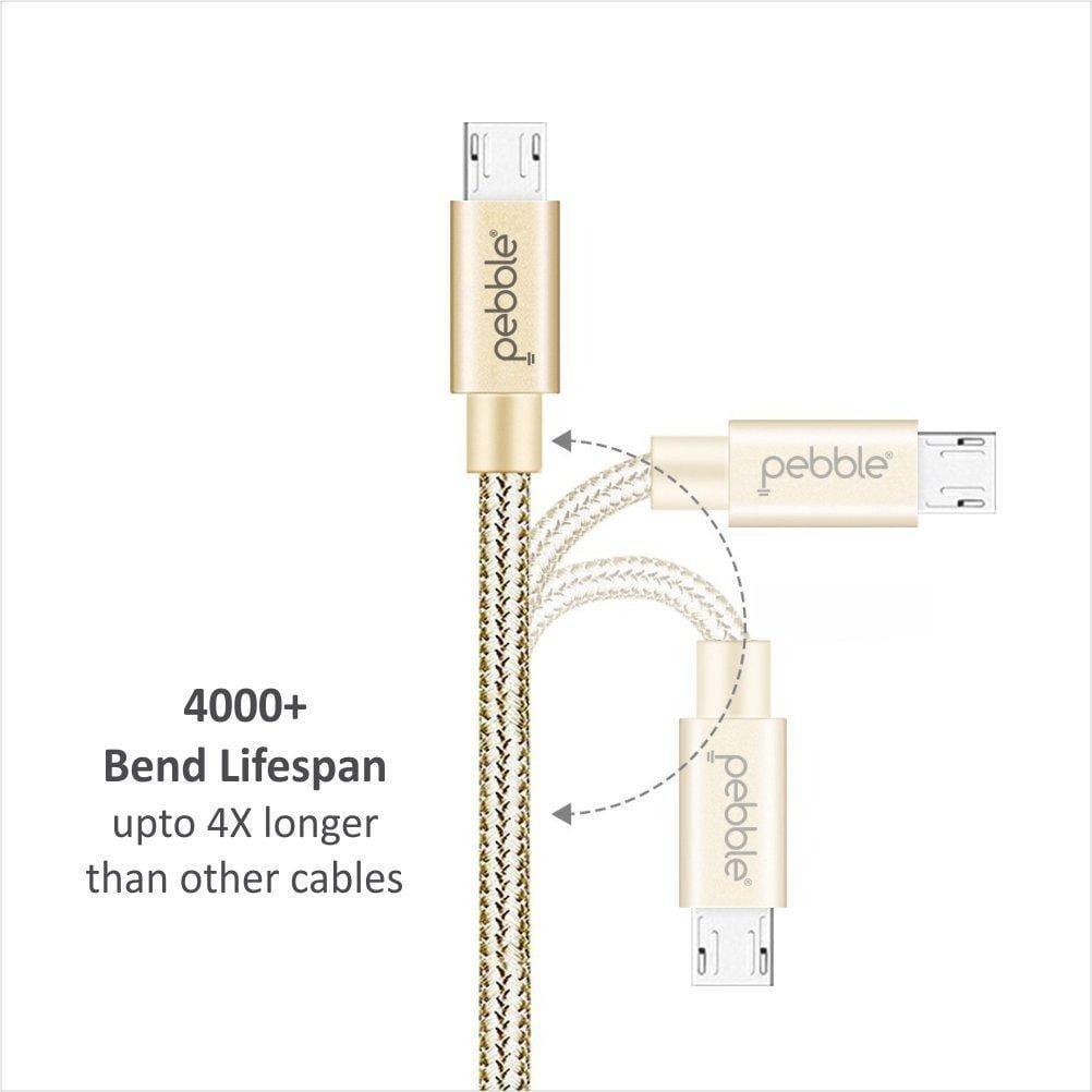 Pebble MicroUSB Fast Charge 1 Meter Nylon Braided with Fast Charging PNCM10-USB Charging Transfer cable-dealsplant
