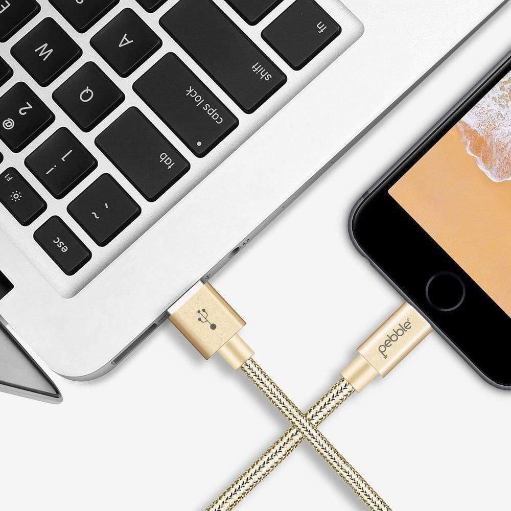 Pebble Nylon braided Iphone Lightning Cable PNCL10-USB Charging Transfer cable-dealsplant