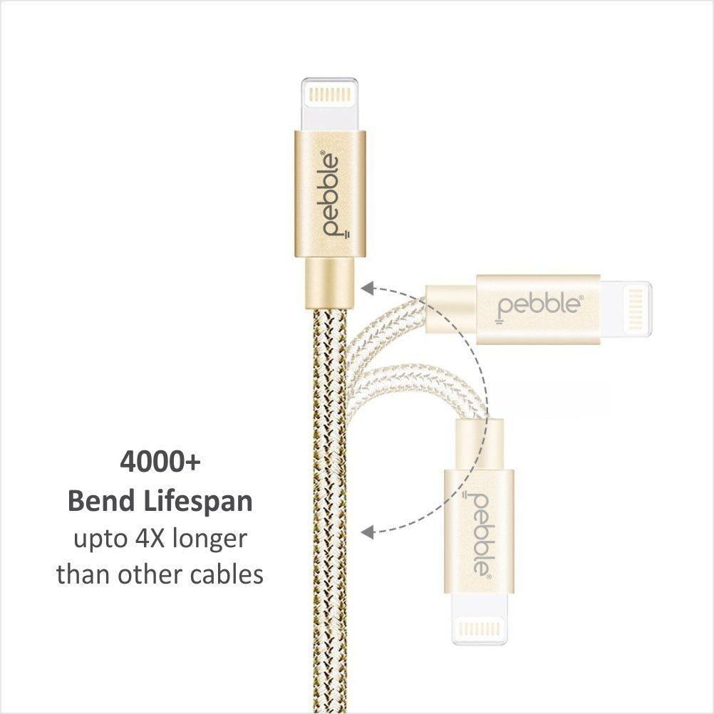 Pebble Nylon braided Iphone Lightning Cable PNCL10-USB Charging Transfer cable-dealsplant