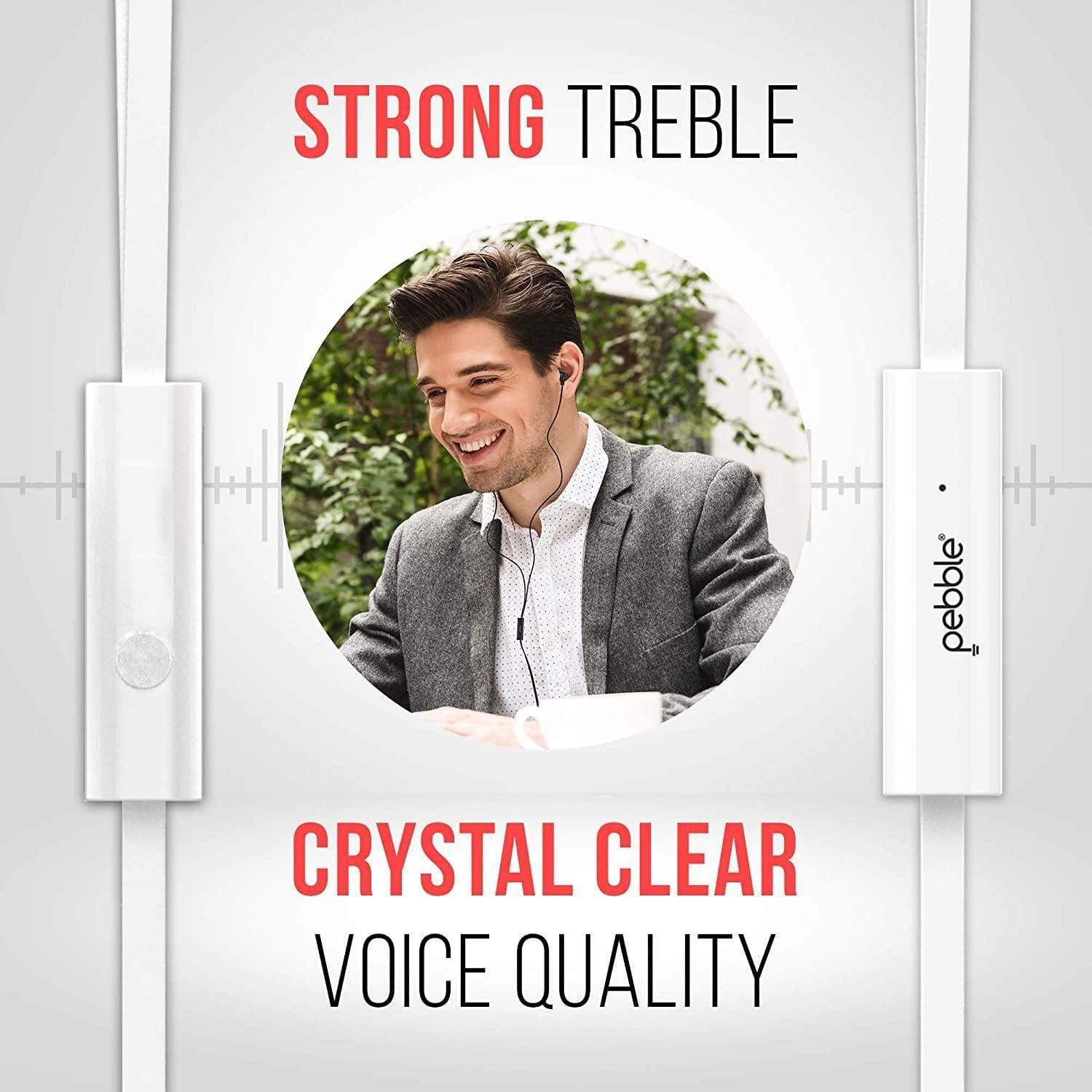 Pebble Crome Sweat-Proof Head Phone with Super Bass-Wired Earphone-dealsplant