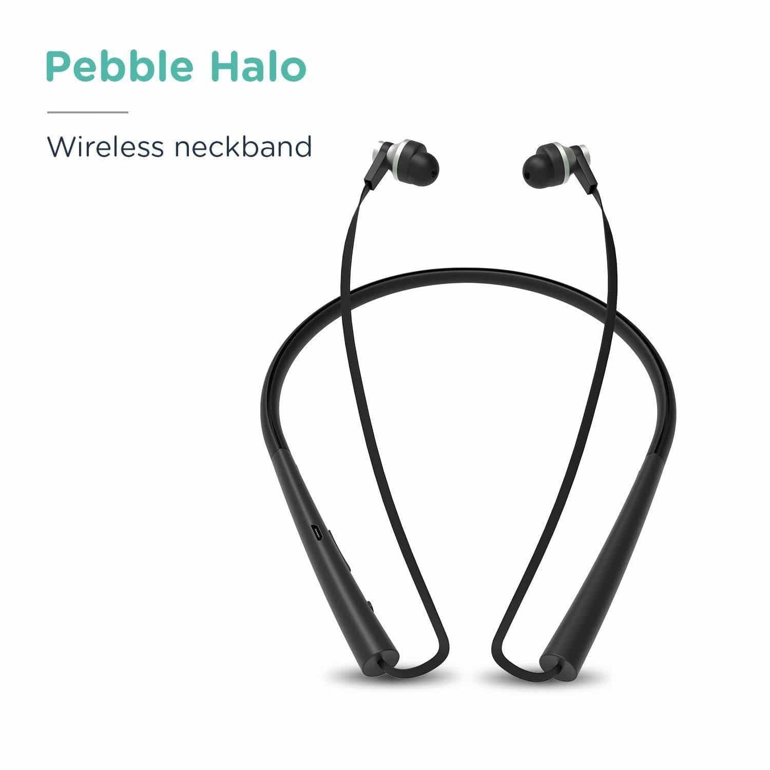 Pebble Halo Wireless Bluetooth Neckband with Deep bass Sound.-Wired Earphone-dealsplant