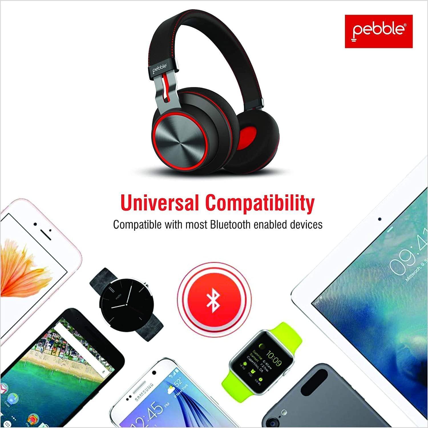 Pebble Zest Pro – On Ear Wireless Headset with HD Stereo Headphones and in-Built Mic-Wireless Headphone-dealsplant