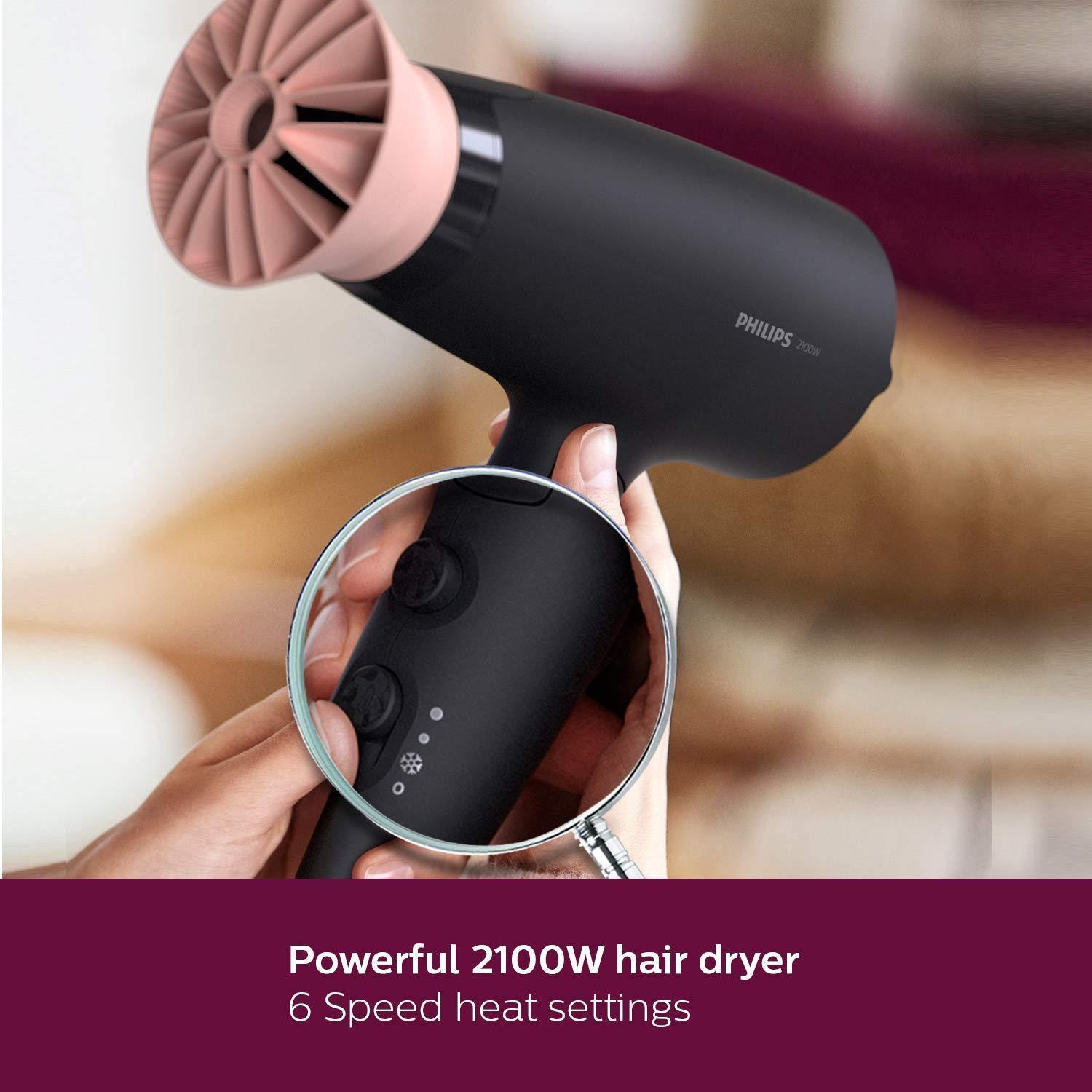 Philips Professional Hair Dryer BHD356/10 2100W Thermoprotect AirFlower Advanced Ionic Care 6 Heat & Speed Settings-Hair Driyer-dealsplant