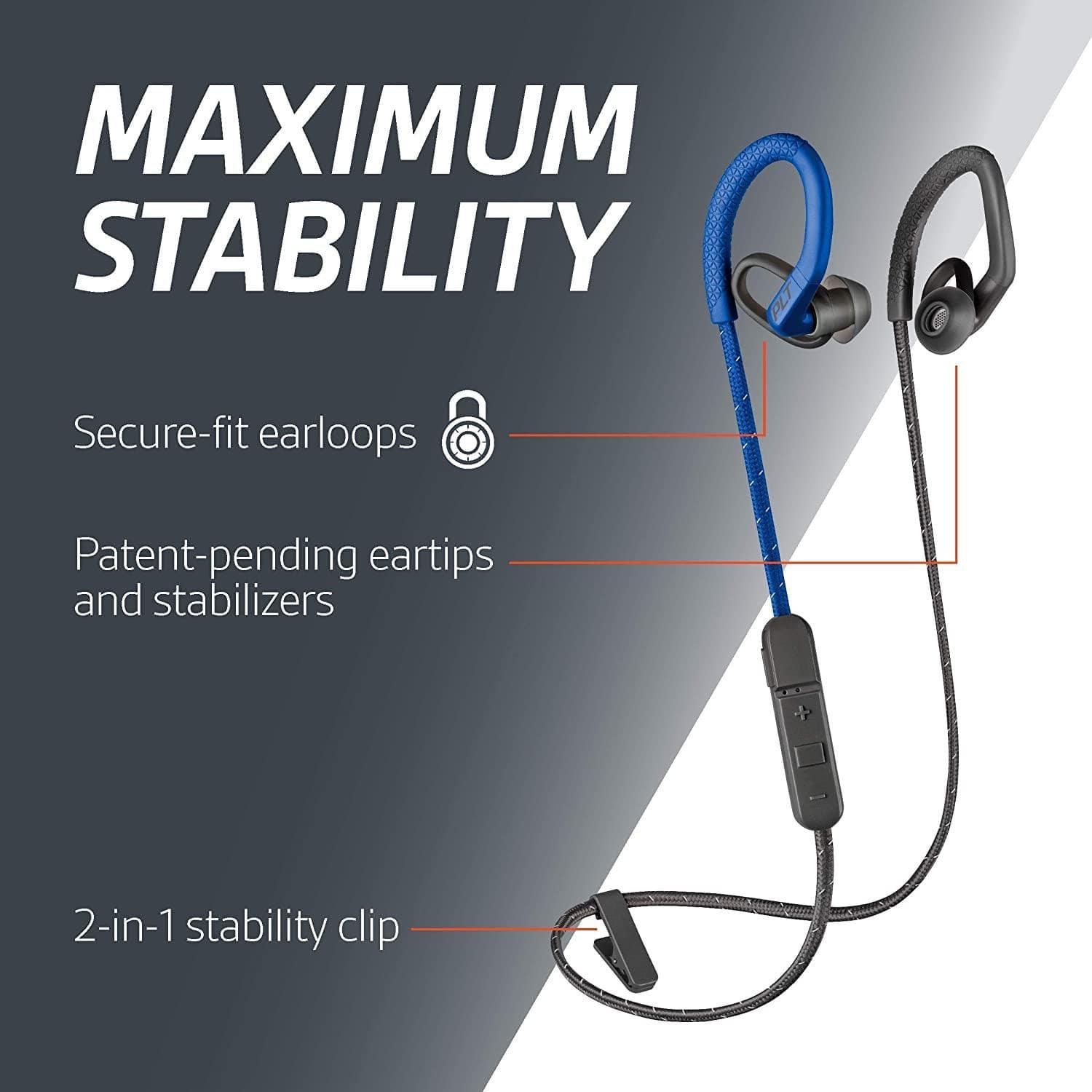 Plantronics BackBeat Fit 350 Headphones with Mic (Blue)-Bluetooth Ear phone-dealsplant