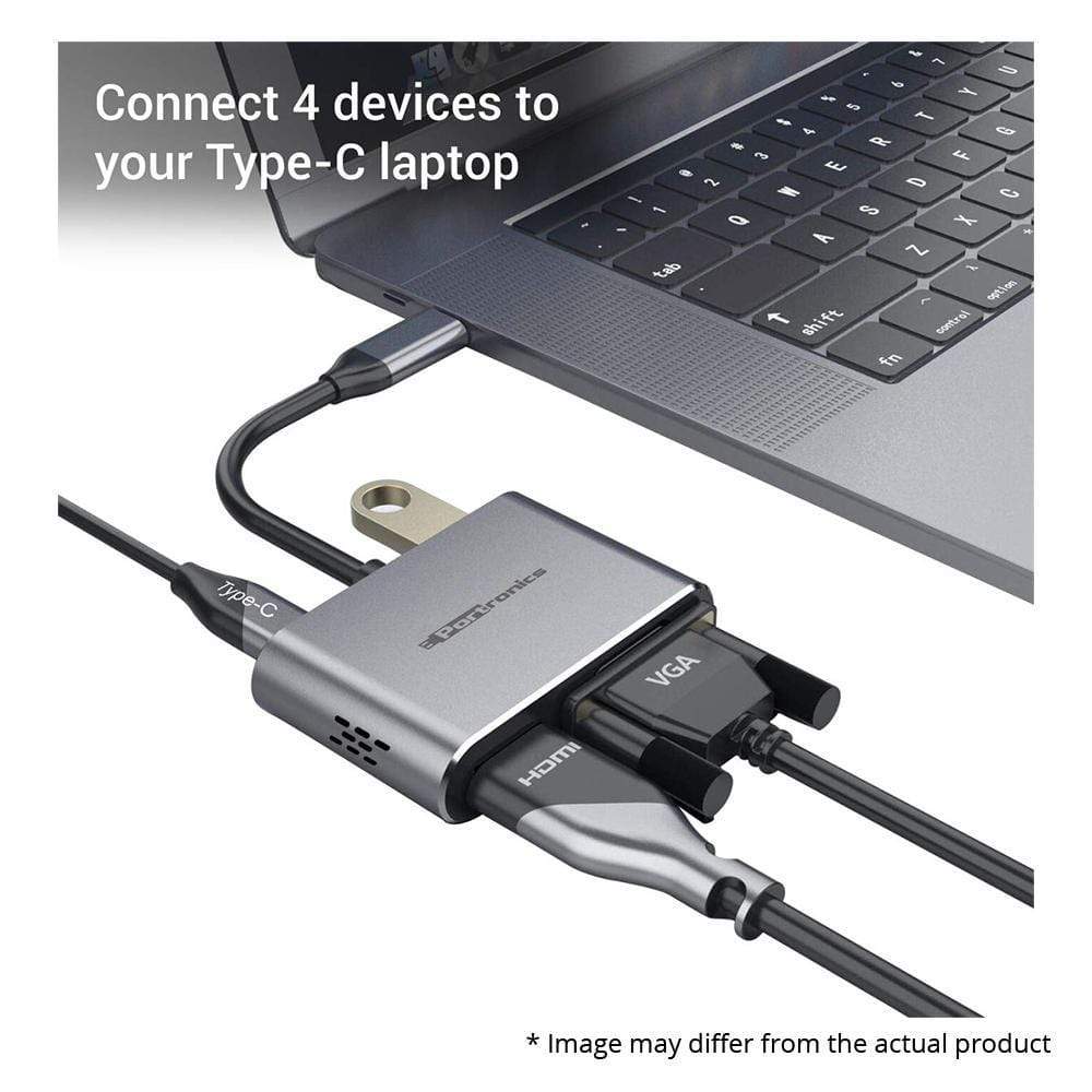 Portronics Mport 4C1 POR-173 4-In-1 USB-C to Multiport Adapter-4 Port USB HUB-dealsplant