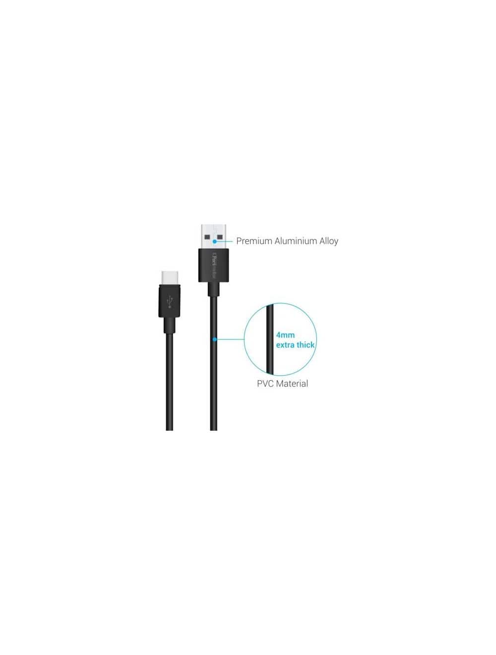 Portronics Konnect Core Mini POR 1001 25cm Type C Cable (Black)-C-type CABLE-dealsplant