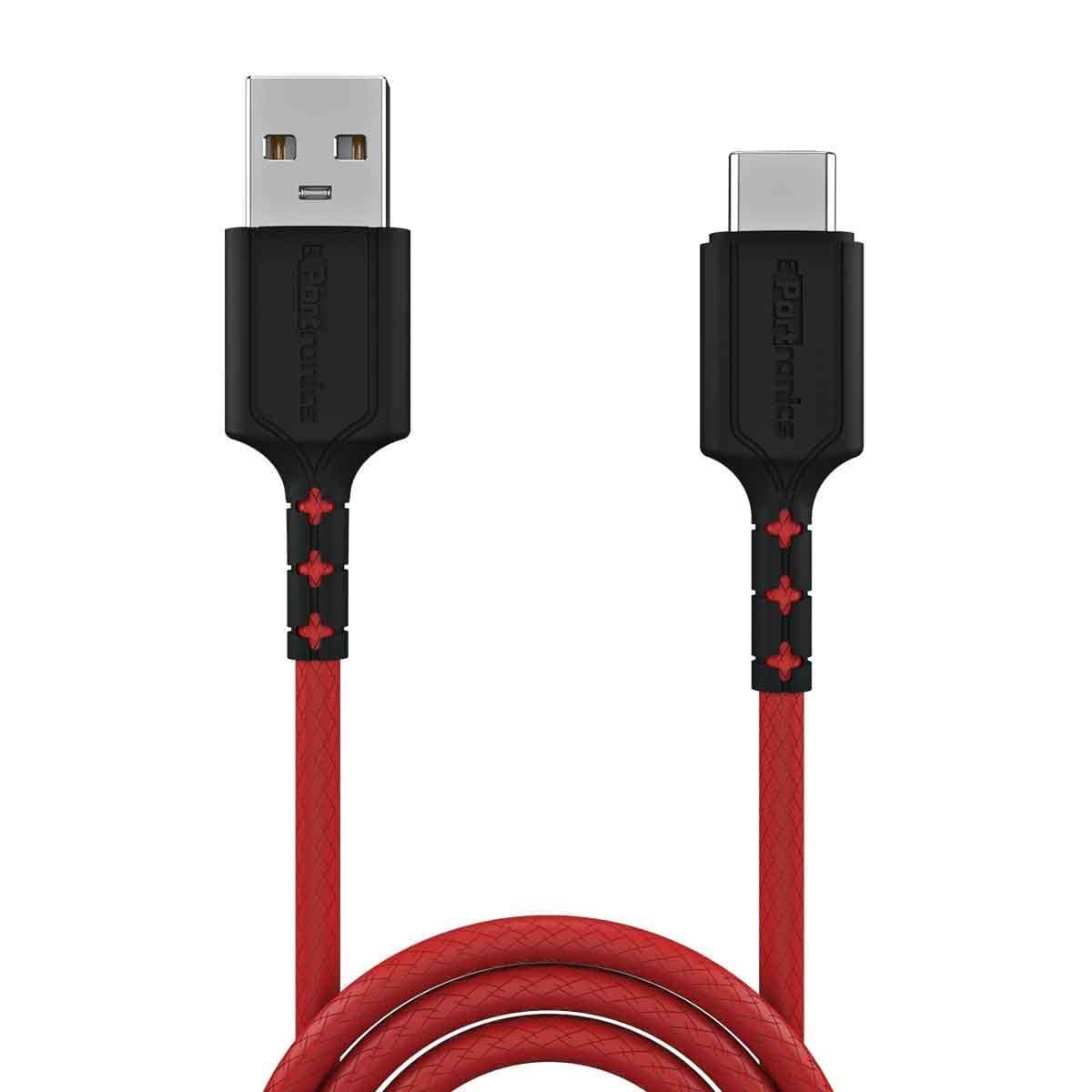 Portronics Konnect Dash Type-C Charging Cable Fast Charging 5.0A with Data Transfer, 1 meter with Leather Finish-Charging Cable-dealsplant