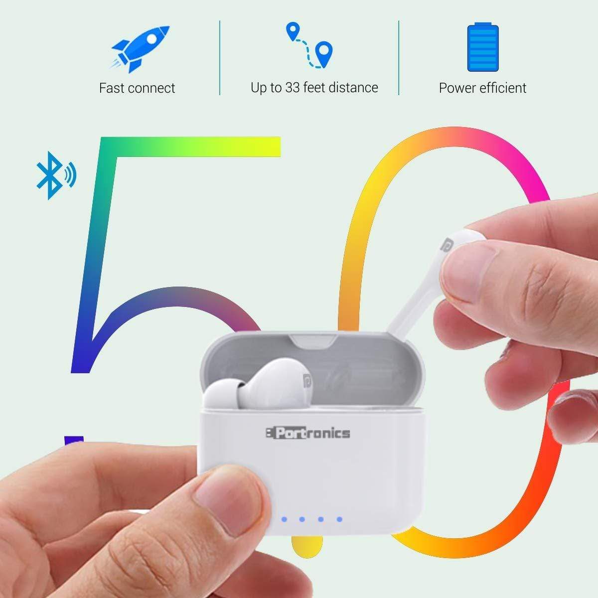 Portronics Harmonics Twins 33 Smart Bluetooth Truly Wireless TWS Ear Buds-ear buds-dealsplant