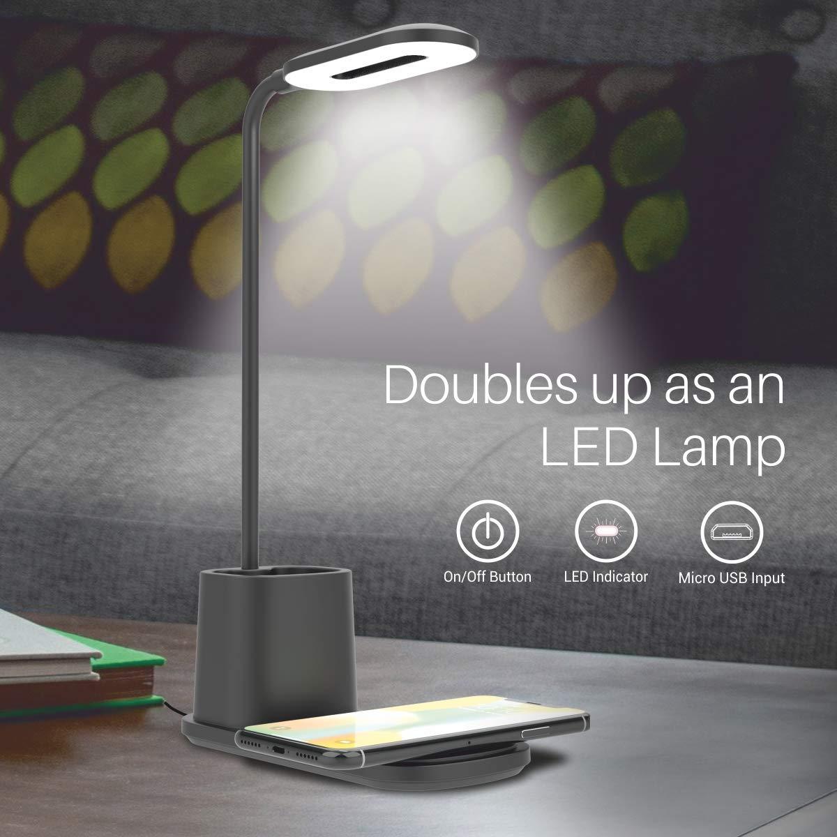 Portronics Brillo II Lamp with Wireless Charging-Lamp with Wireless Charging-dealsplant