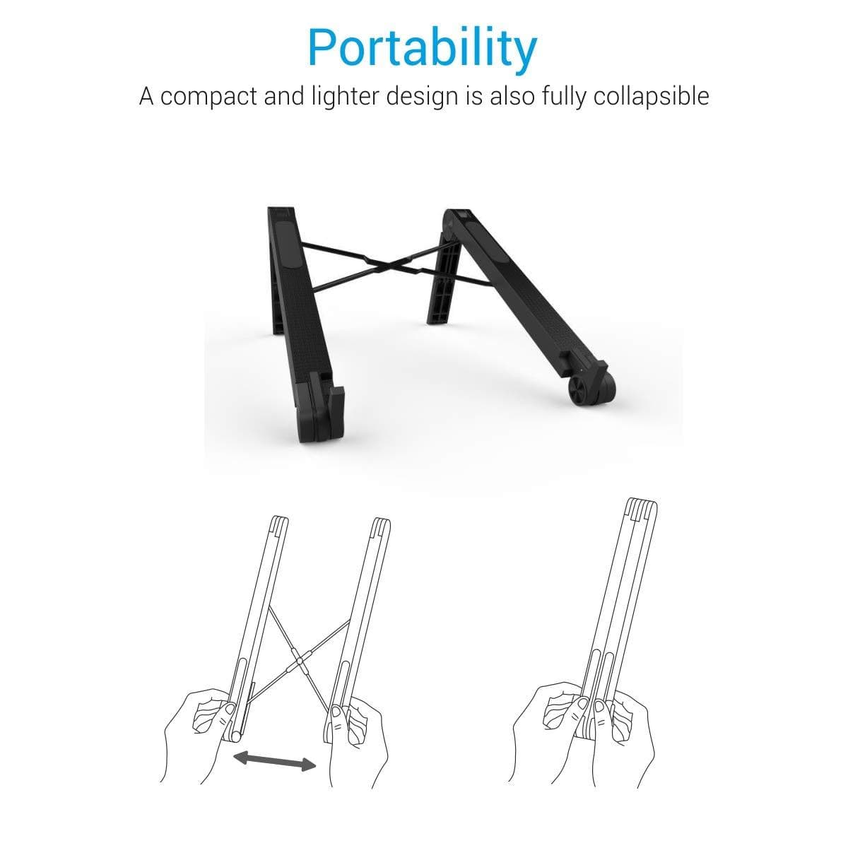 Portronics My Buddy Lite Plus POR-1118 Adjustable Height with Air-Ventilation Ergonomic Design Laptop Stand for Table Bed-laptop care-dealsplant