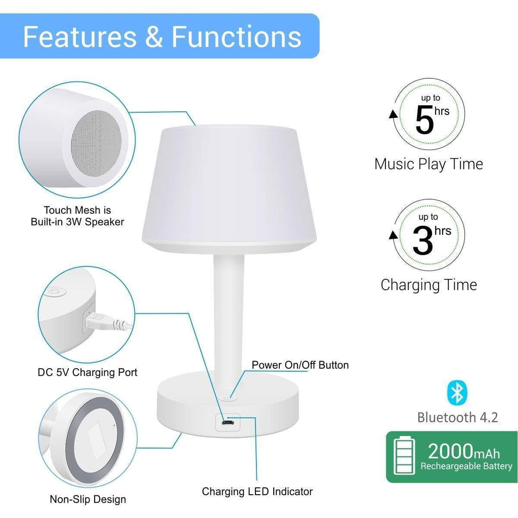 Portronics iLUMI, a Portable LED Lamp with Bluetooth Speaker, Color Ch