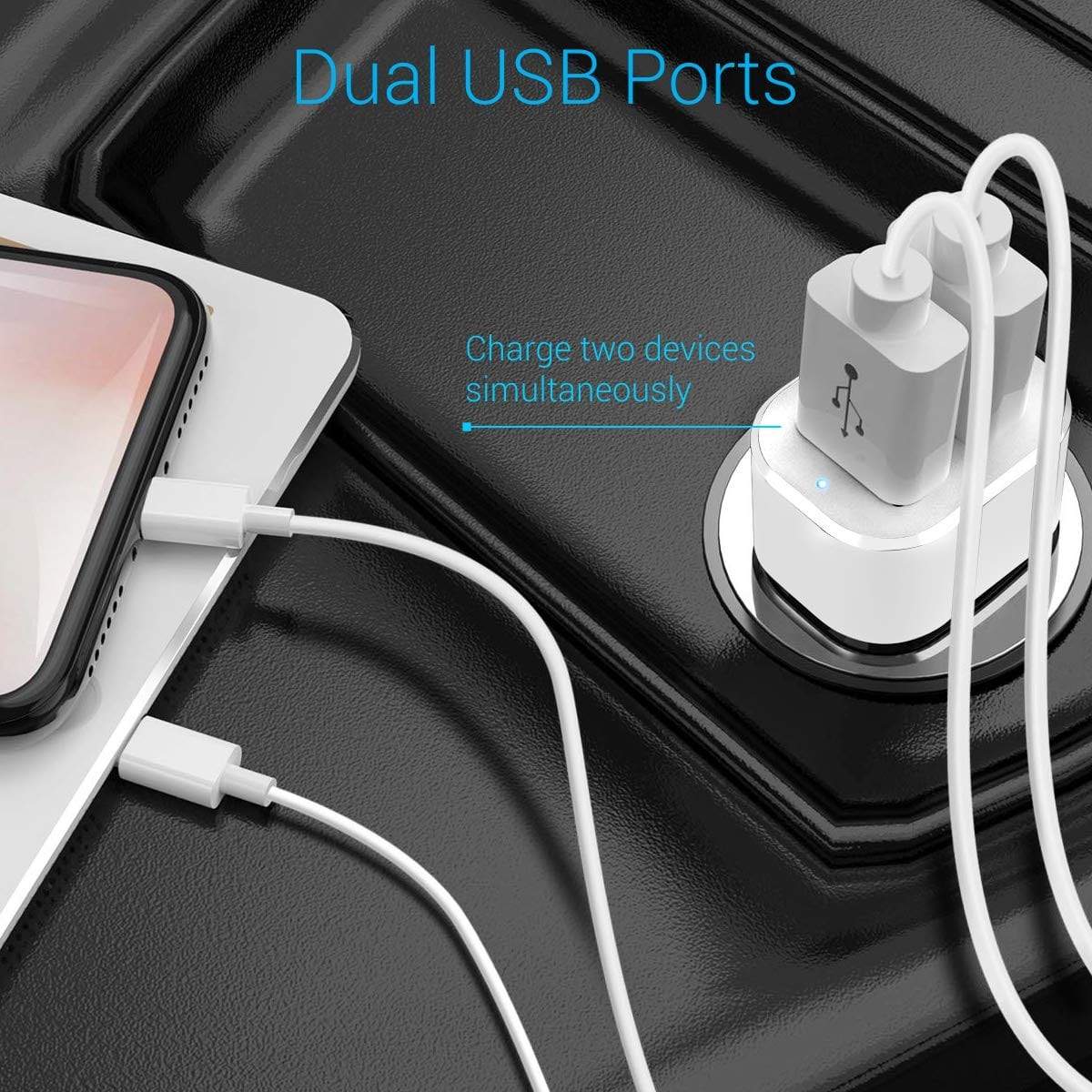 Portronics CarPower 3T 3.4A Car Charger with Three USB Port, 1M USB Cable-Power Bank-dealsplant