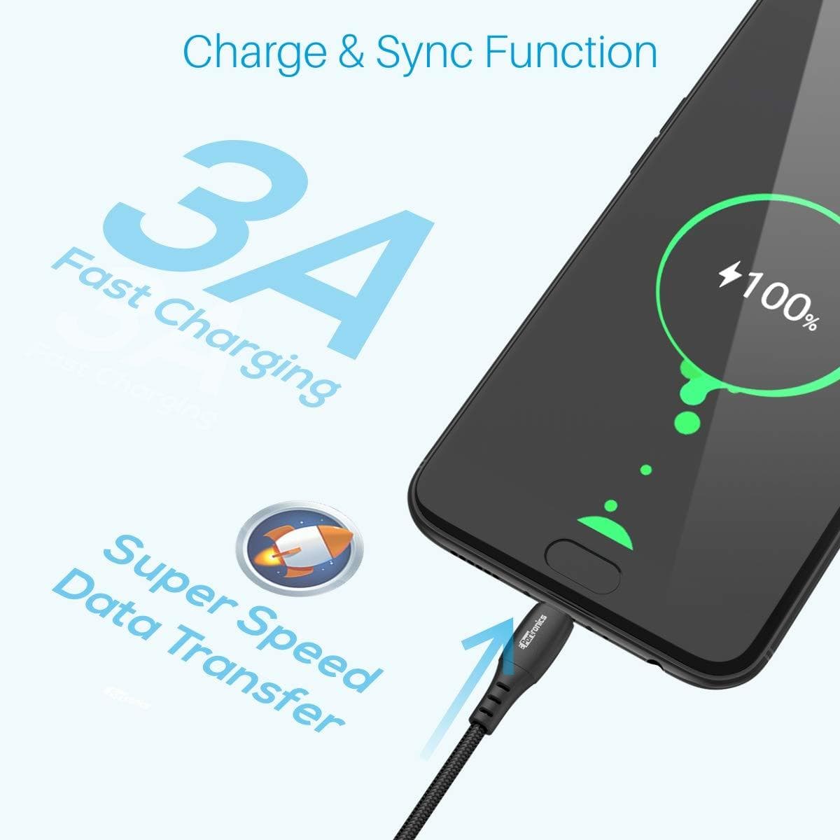 Portronics Konnect A POR-1173 1M Type-C to Type-C Cable with PVC Heads-USB CABLE-dealsplant