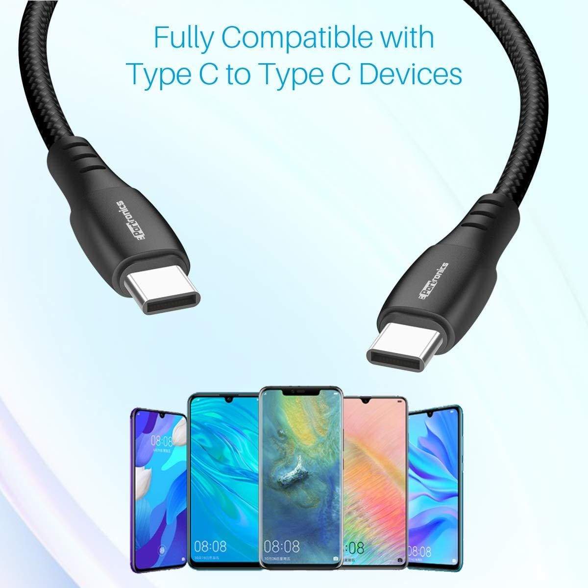 Portronics Konnect A POR-1173 1M Type-C to Type-C Cable with PVC Heads-USB CABLE-dealsplant