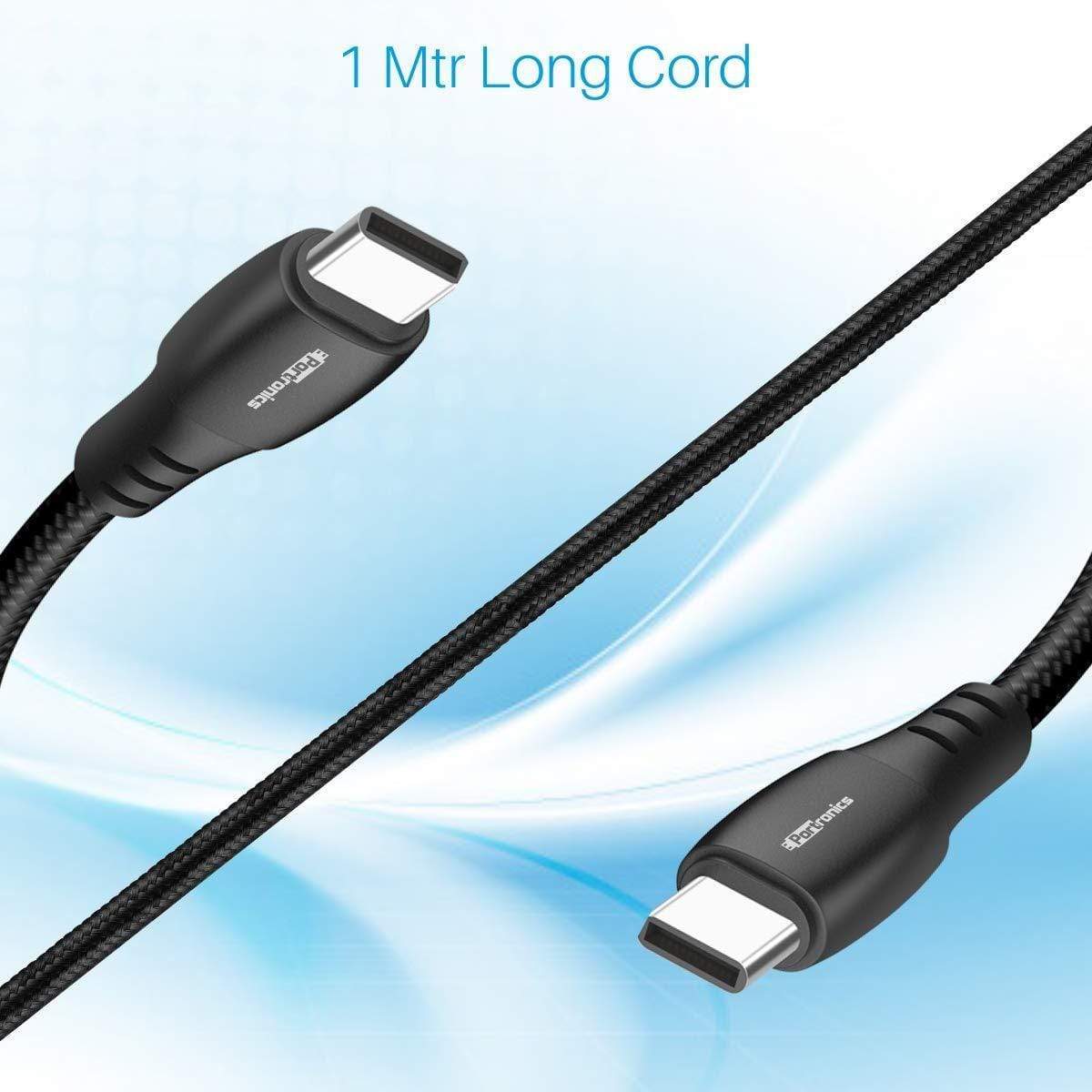 Portronics Konnect A POR-1173 1M Type-C to Type-C Cable with PVC Heads-USB CABLE-dealsplant