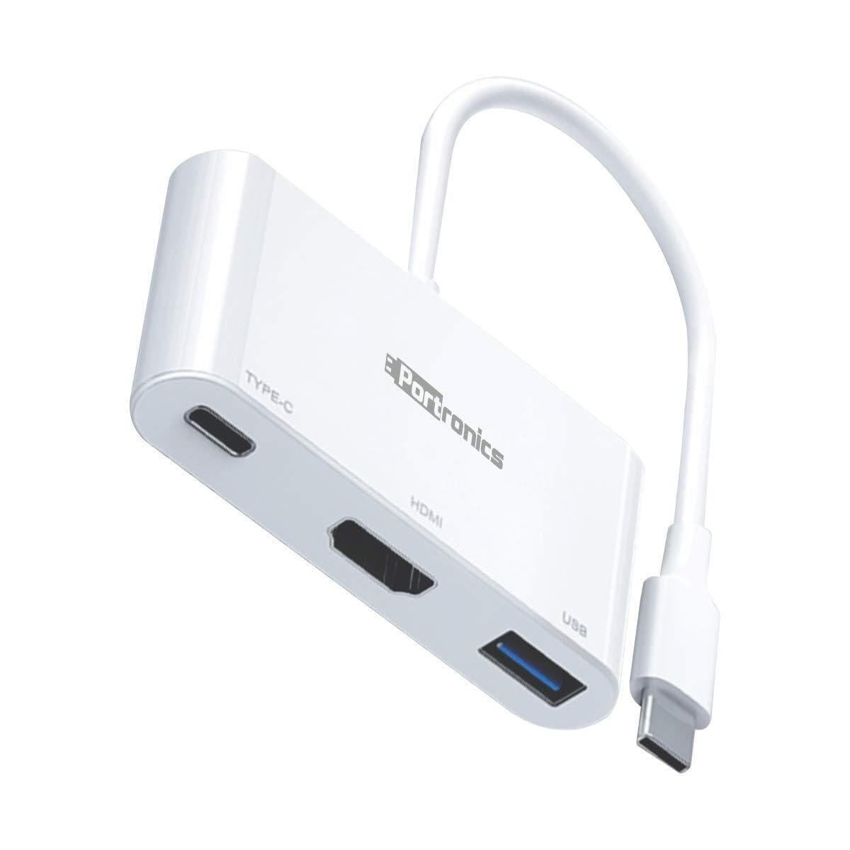 Portronics C-Konnect, 3-in-1 USB Type C Adapter to Project Screen of Your USB Type-C-USB HUB-dealsplant