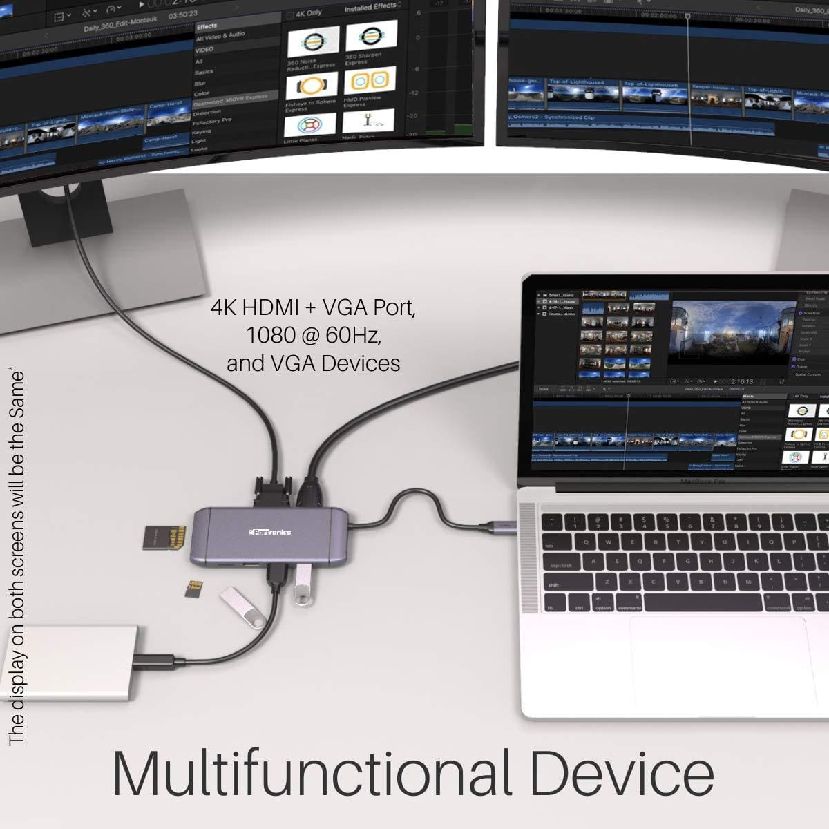 Portronics Mport 9C Type-C Multiport USB Hub for Windows, Chrome OS, iOS, and Android 7.0-USB HUB-dealsplant