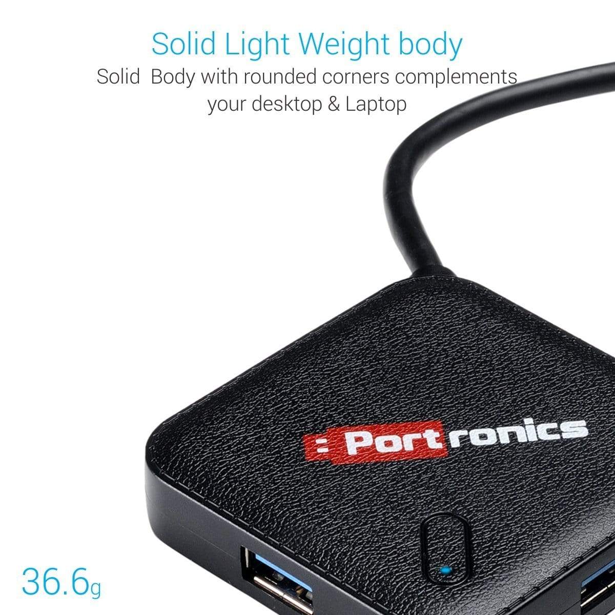 Portronics POR 696 M port 34 M USB3.0 Hub with Type-C Cable-USB HUB-dealsplant