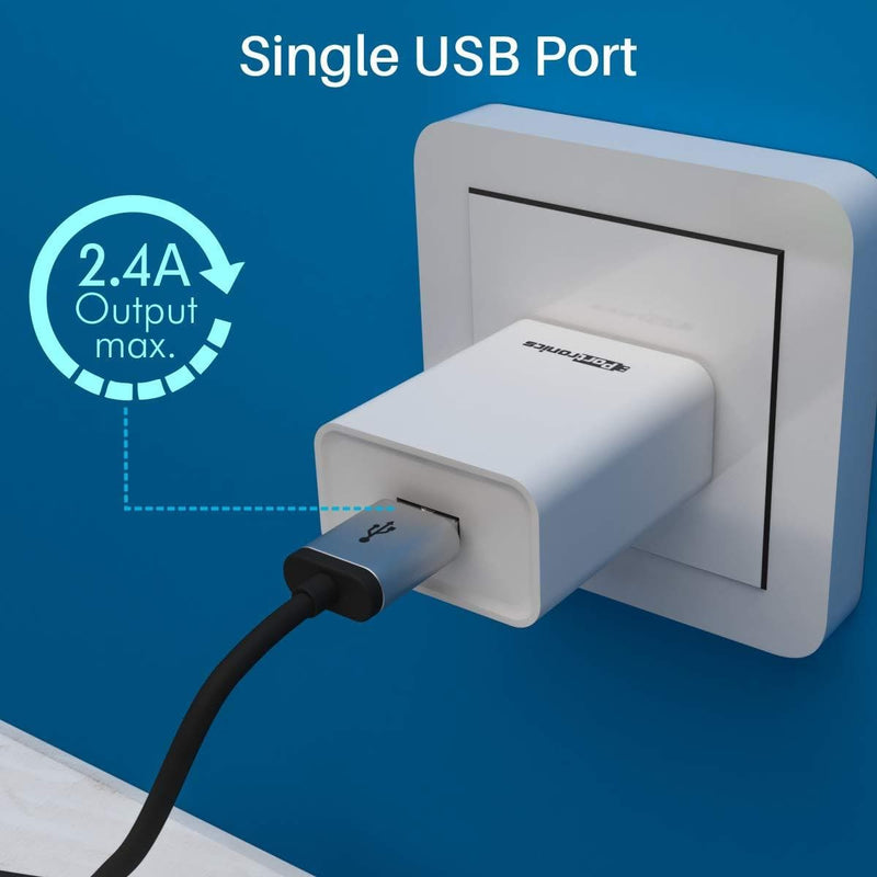 Portronics Adapto POR-1062 USB Wall Adapter with 2.4A Fast Charging Single USB Port Without Cable-Wall Adapter-dealsplant