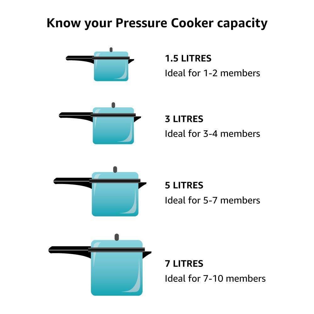 Prestige Popular Aluminium Pressure Cooker, 3 Litres-Home & Kitchen Appliances-dealsplant
