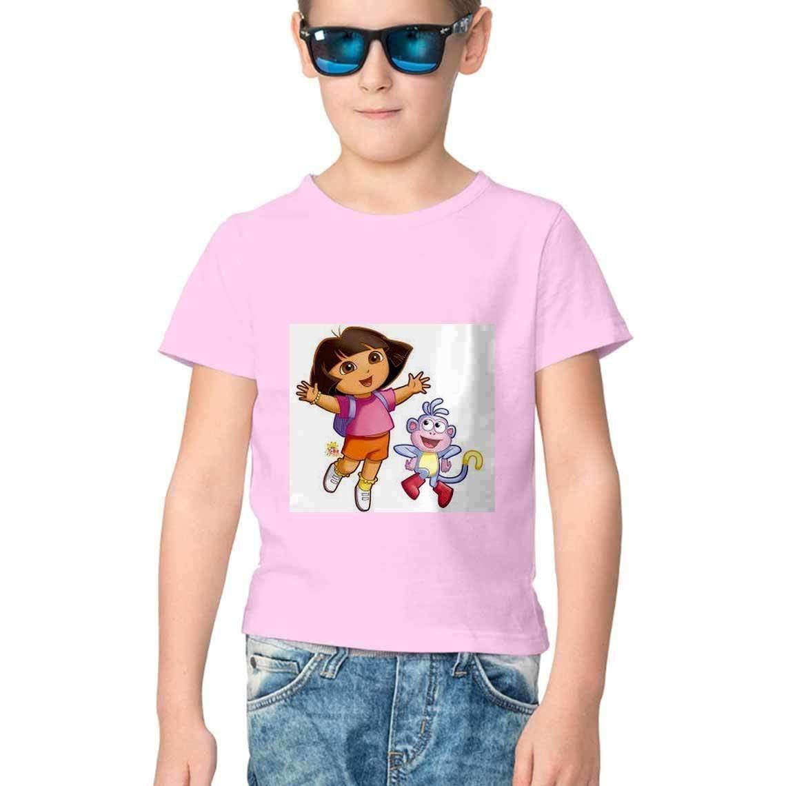 Dealsplant Half Sleeve Round Neck DoraBujji T-Shirt for Kids-Clothing-dealsplant