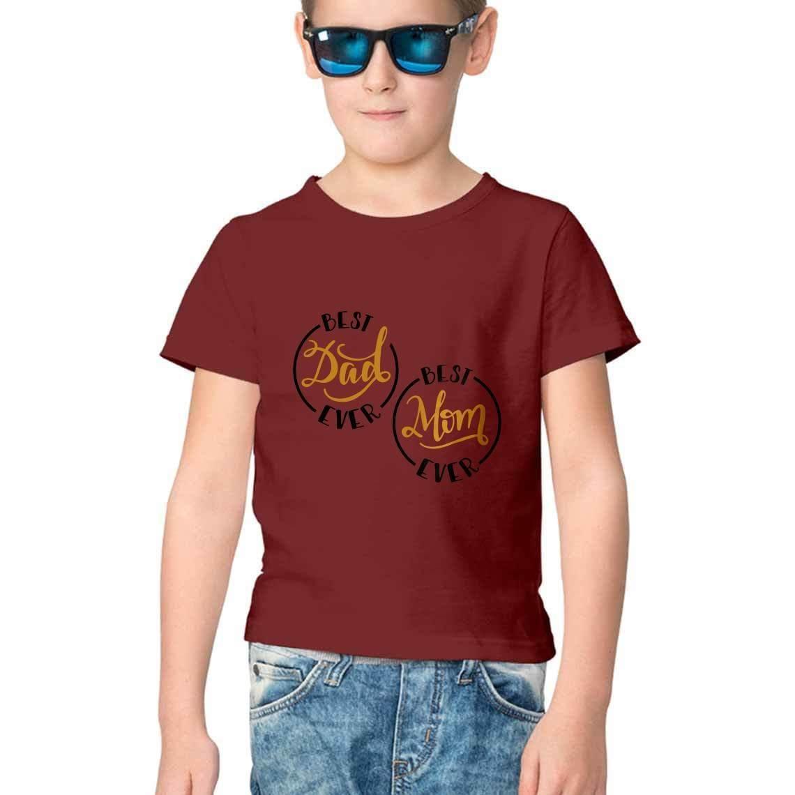 Dealsplant Mom And Dad_1 Printed T shirt for Kids-Clothing-dealsplant