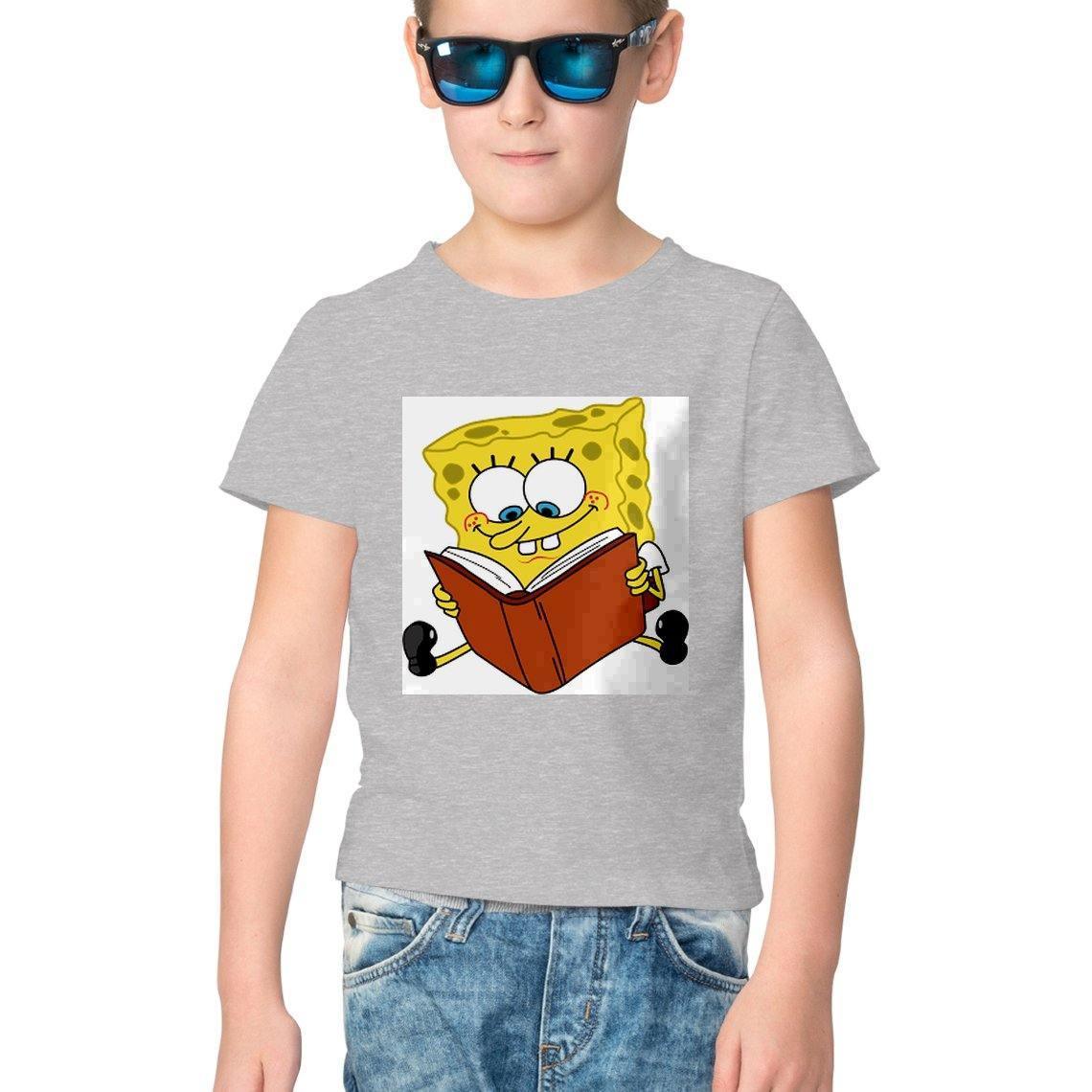 Dealsplant Half Sleeve Round Neck SpongeBob T-Shirt for Kids-Clothing-dealsplant
