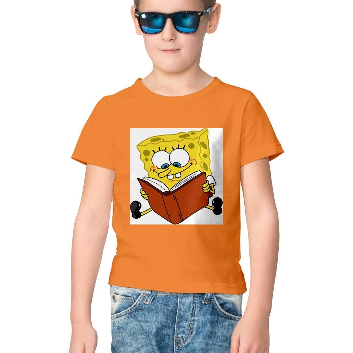 Dealsplant Half Sleeve Round Neck SpongeBob T-Shirt for Kids-Clothing-dealsplant