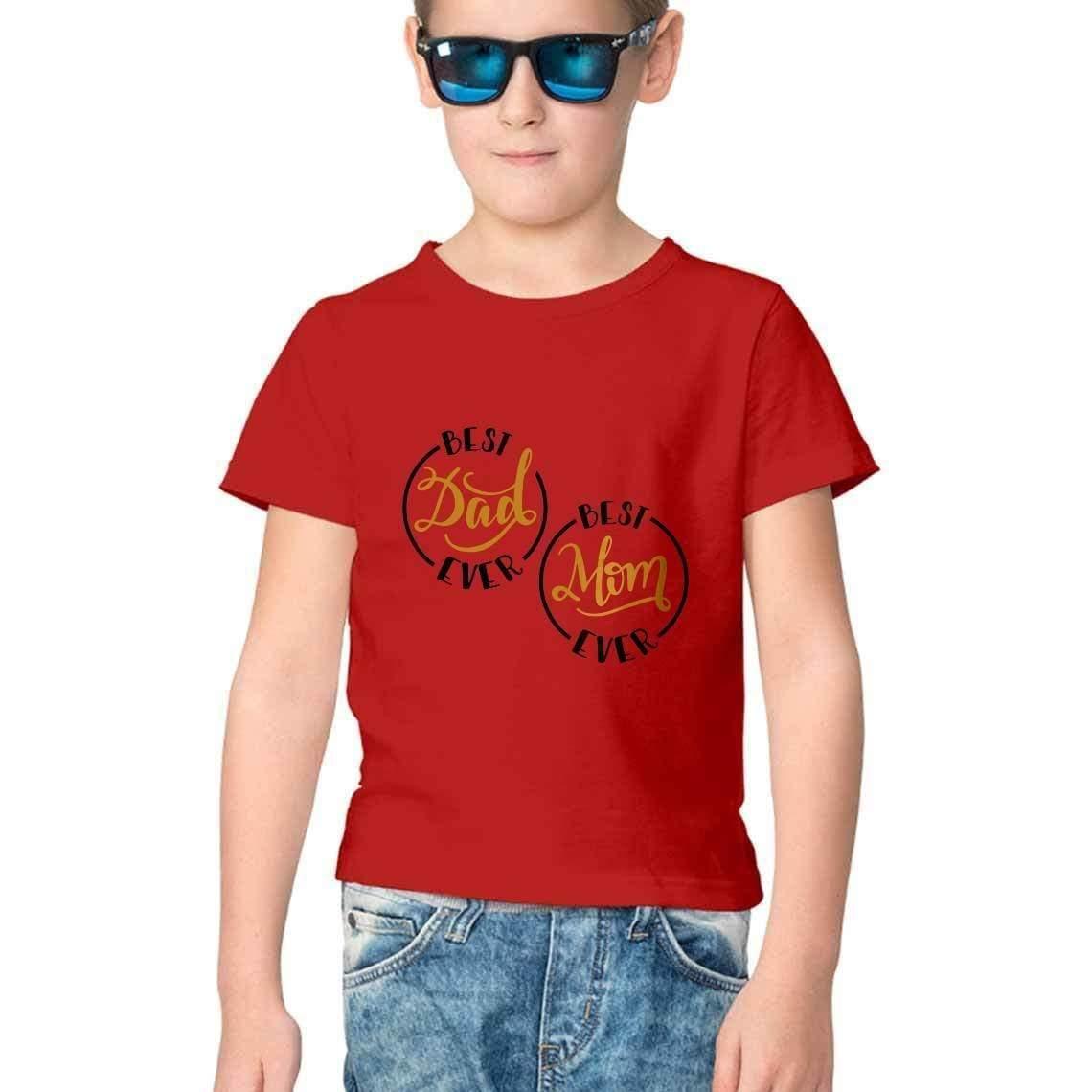 Dealsplant Mom And Dad_1 Printed T shirt for Kids-Clothing-dealsplant