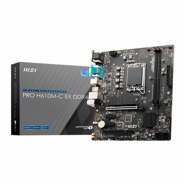 MSI Pro H610M-C EX DDR4 Motherboard Supports 12th Gen Intel® Core™, Pentium® Gold and Celeron® processors for LGA 1700 socket-Motherboard-dealsplant