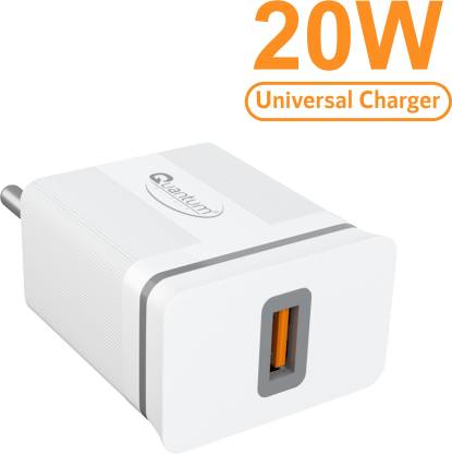 QUANTUM QHM 3300 Universal FAST Charger 20W, Smart Chip, Short circuit protection 20 W 3 A Mobile Charger with Detachable Cable-Mobile Phone Accessories-dealsplant