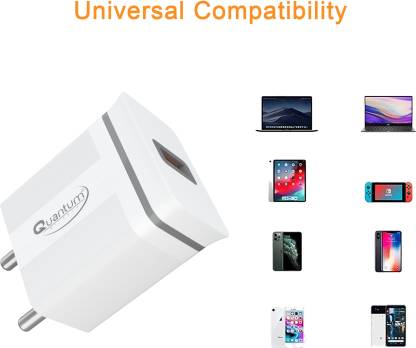 QUANTUM QHM 3300 Universal FAST Charger 20W, Smart Chip, Short circuit protection 20 W 3 A Mobile Charger with Detachable Cable-Mobile Phone Accessories-dealsplant