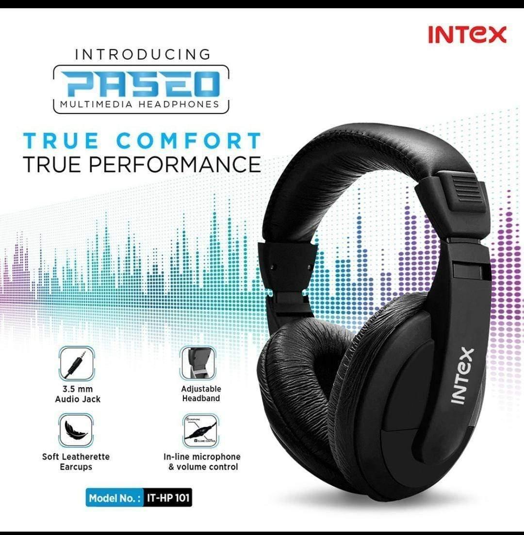 Intex Paseo Headphone Wired Headset with Mic and Volume Control (Single Pin connector)-Headphones & Earphones-dealsplant