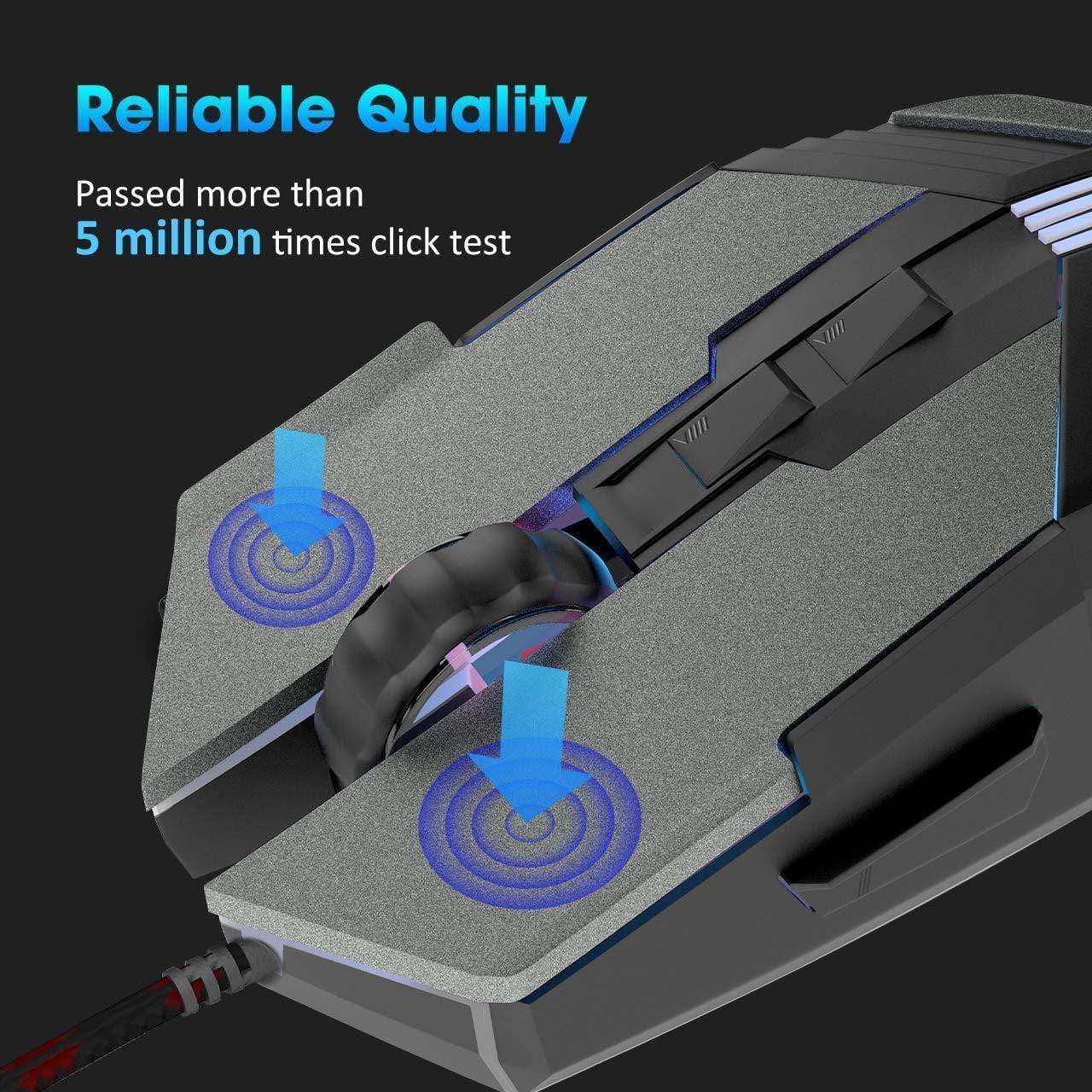 Quantum Snype 1.0 3200 DPI Wired USB Gaming Mouse with 7 Programmable Keys, Adjustable Weights & Nylon Braided Cable-MOUSE-dealsplant