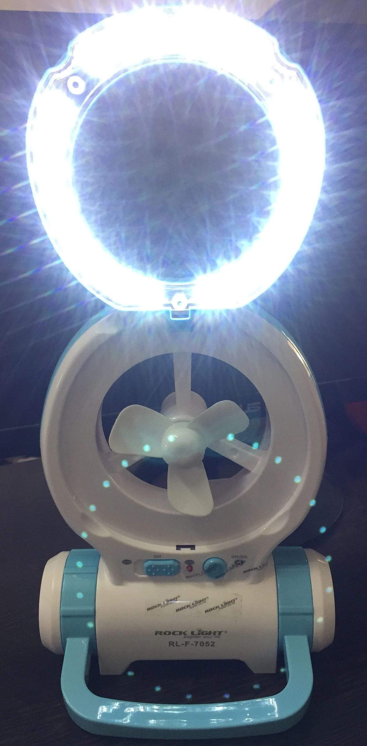 Rock Light 7052 Rechargeable Mini Fan with LED torch and LED Emergency Light AC / DC Supported-Home & Living-dealsplant