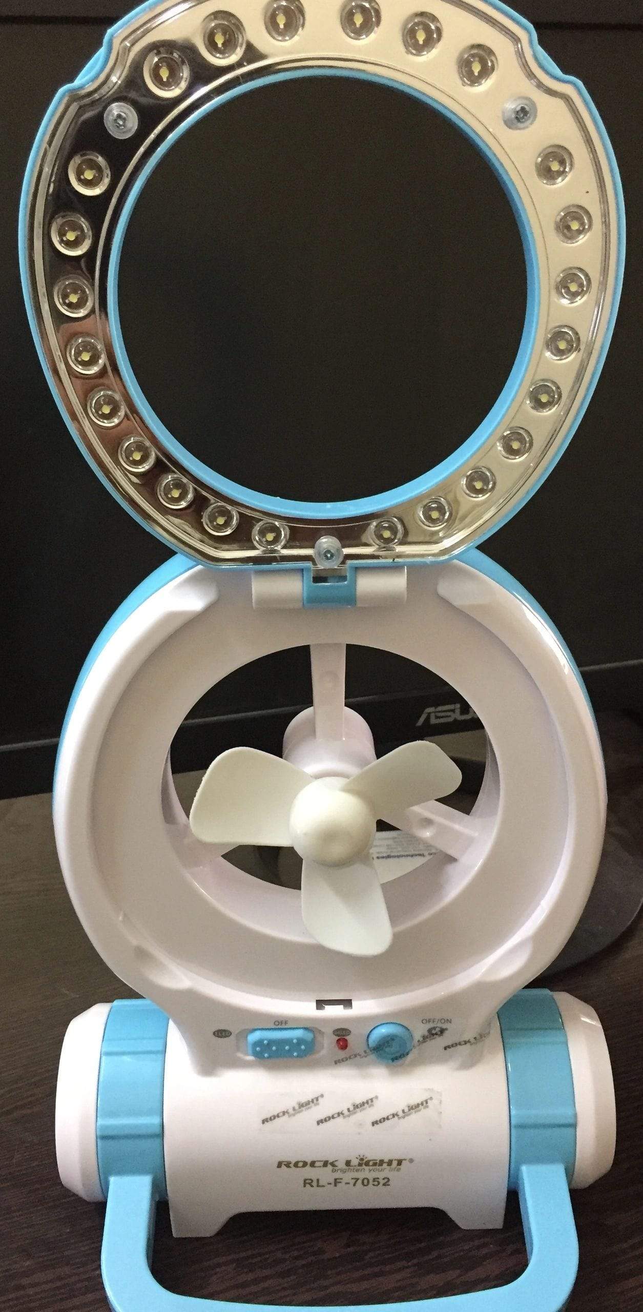 Rock Light 7052 Rechargeable Mini Fan with LED torch and LED Emergency Light AC / DC Supported-Home & Living-dealsplant
