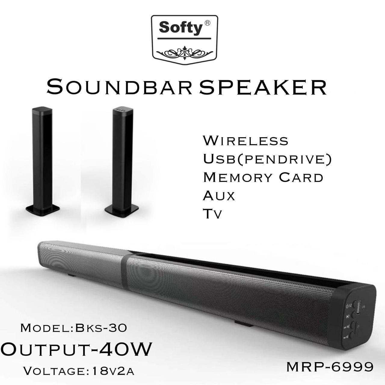 Softy premium quality Bluetooth speaker Soundbar-BLUETOOTH SPEAKERS-dealsplant