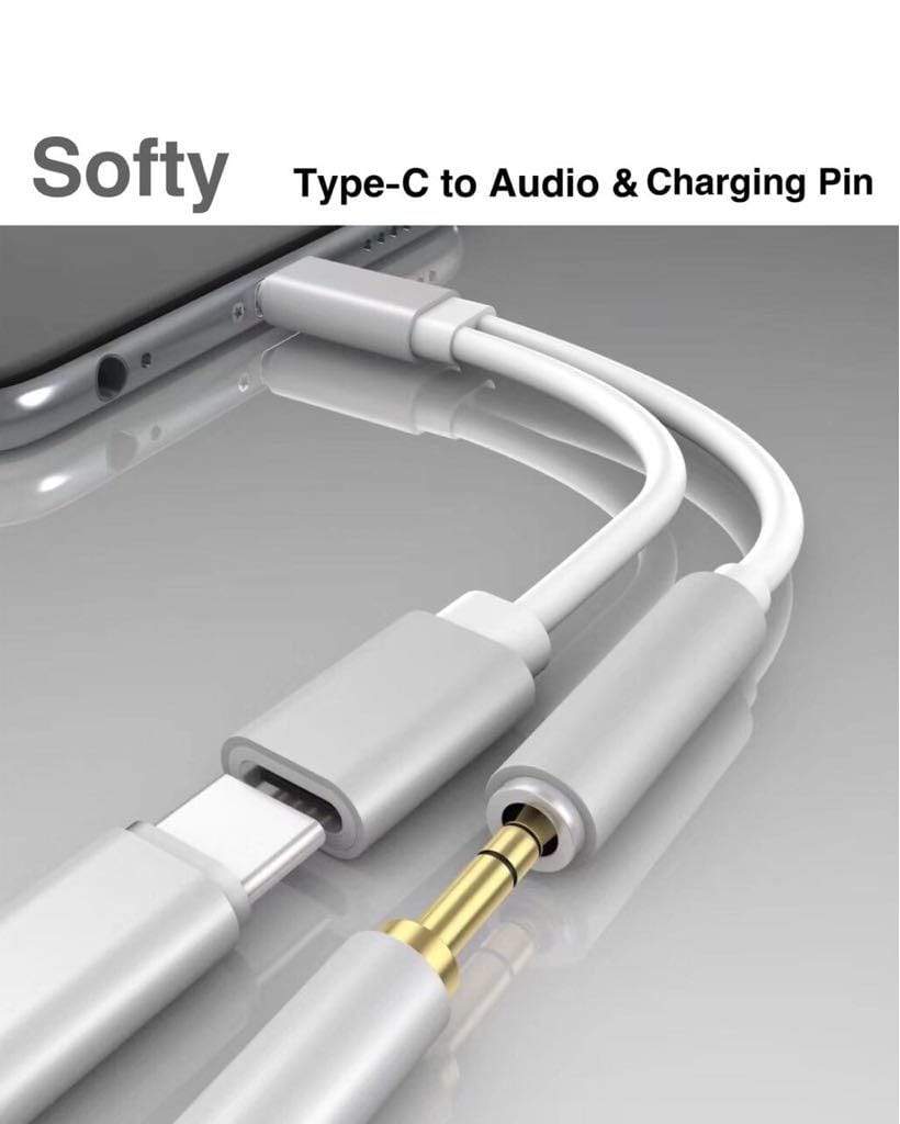 Softy premium quality Type-C 2in1 Audio+charging cable-Connectors-dealsplant