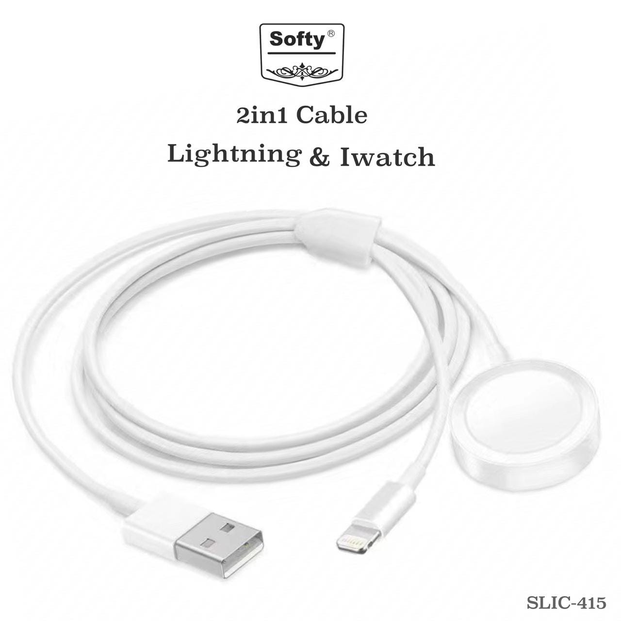 Softy premium quality 2in1 for Apple Lightning & iwatch 1/2/3/4 cable-USB Cable-dealsplant