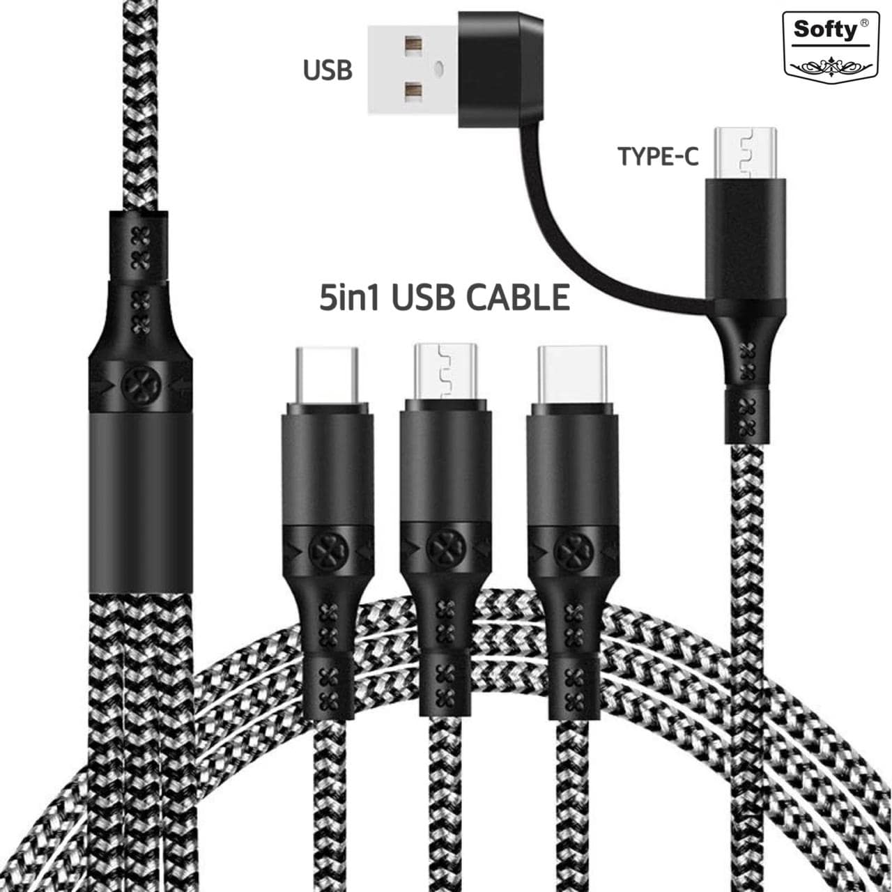 Softy premium quality 5in1 cable-USB Cable-dealsplant