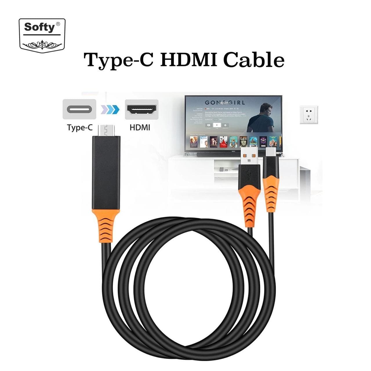 Softy premium quality Type-C HDMI cable-USB Cable-dealsplant