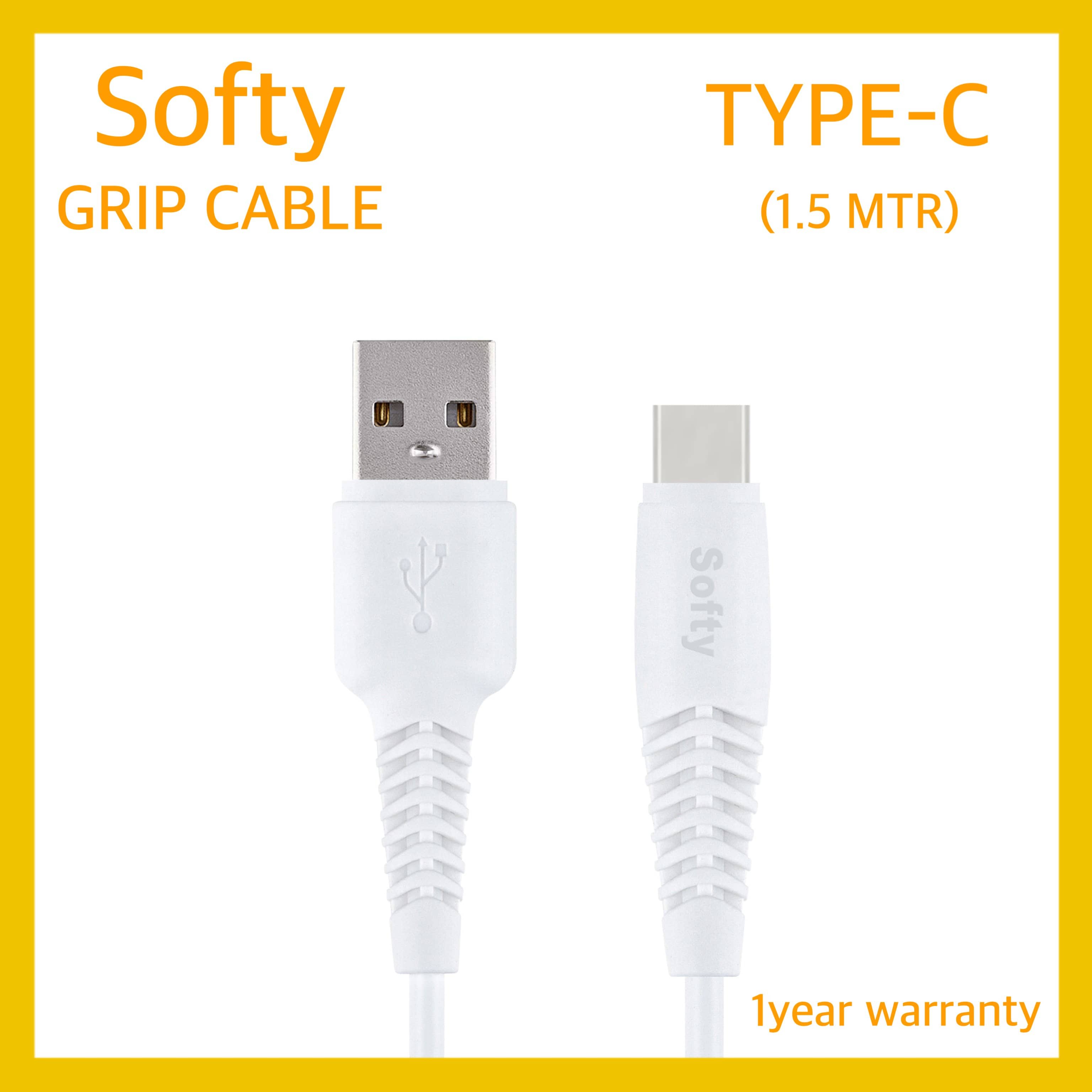Softy premium quality Type-C USB grip cable 1.5M-USB Cable-dealsplant